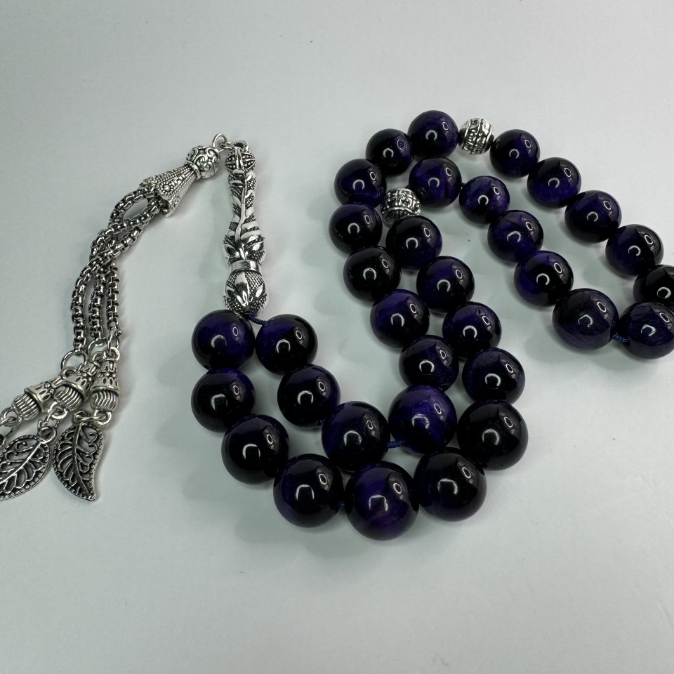 SR0011 High Quality Purple Tiger Eye Stone Rosary